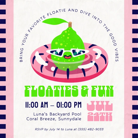 Invitation to a pool party event