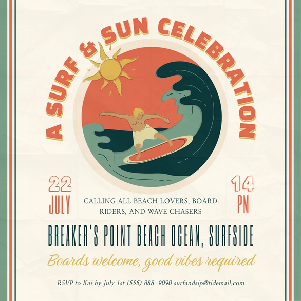 Surfing Event Invitation