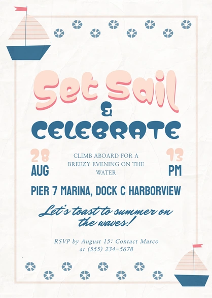 Invitation to a sailing party