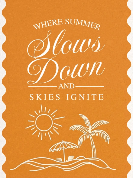 Summer vacation imagery with text