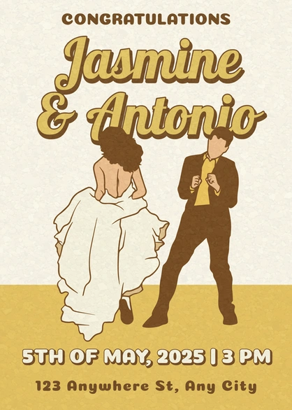 Jasmine & Antonio Wedding Invitation
