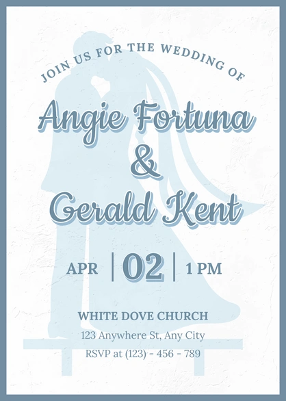 Wedding Invitation for Angie Fortuna & Gerald Kent