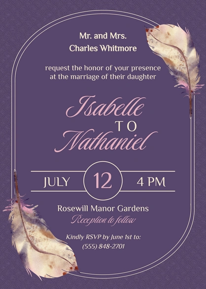 Wedding Invitation for Isabelle and Nathaniel