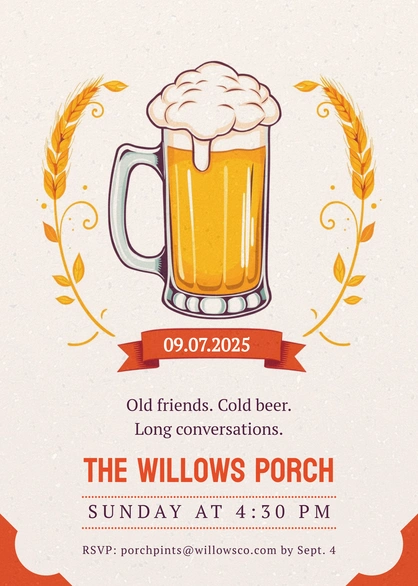 Invitation for a beer gathering