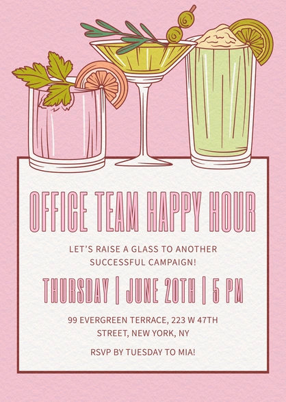 Office Team Happy Hour Event
