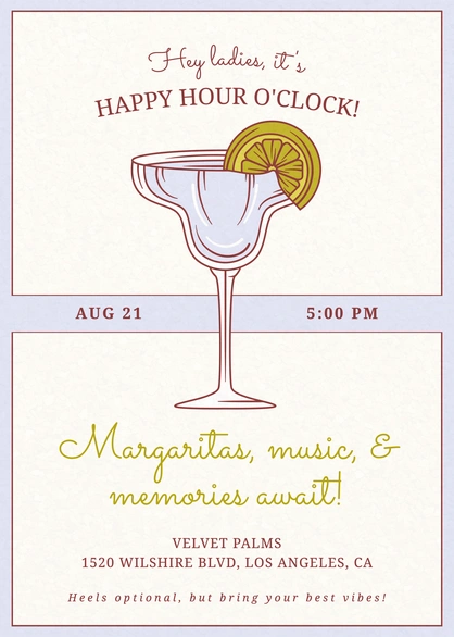 Happy Hour Event Invitation