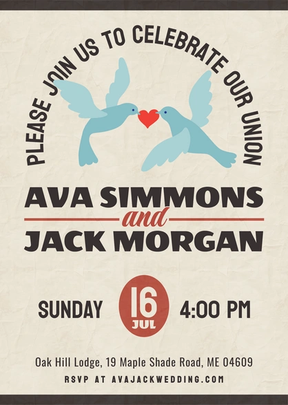 Wedding ceremony invitation