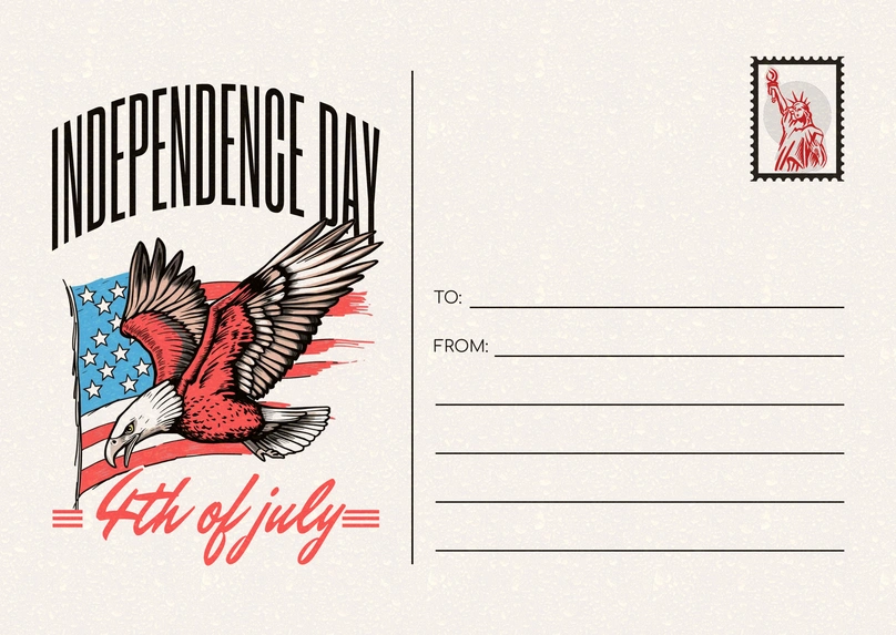 4th of July celebration postcard