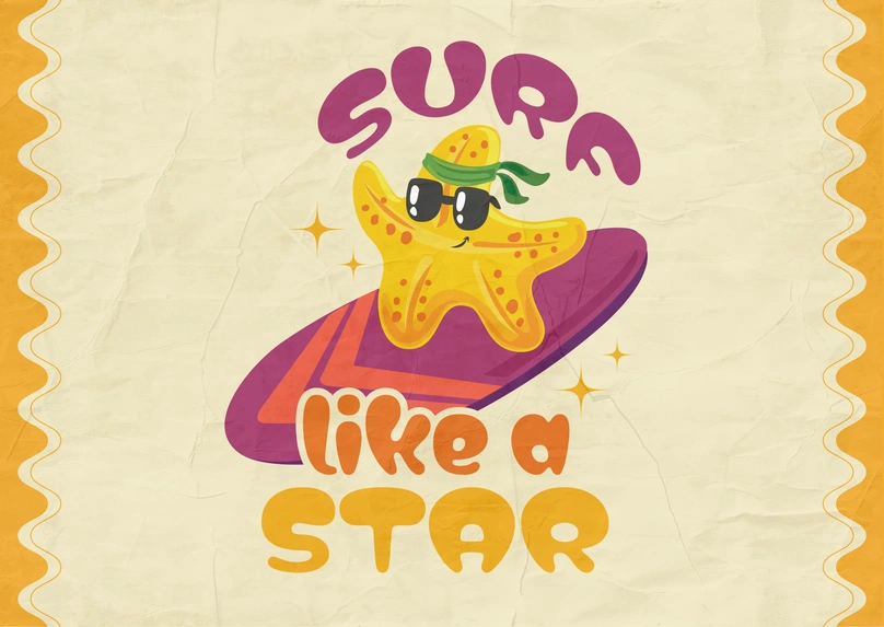 Starfish on Surfboard