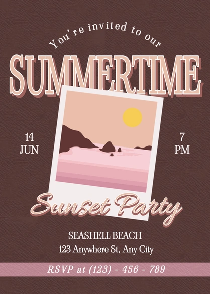 Sunset Beach Party Invitation