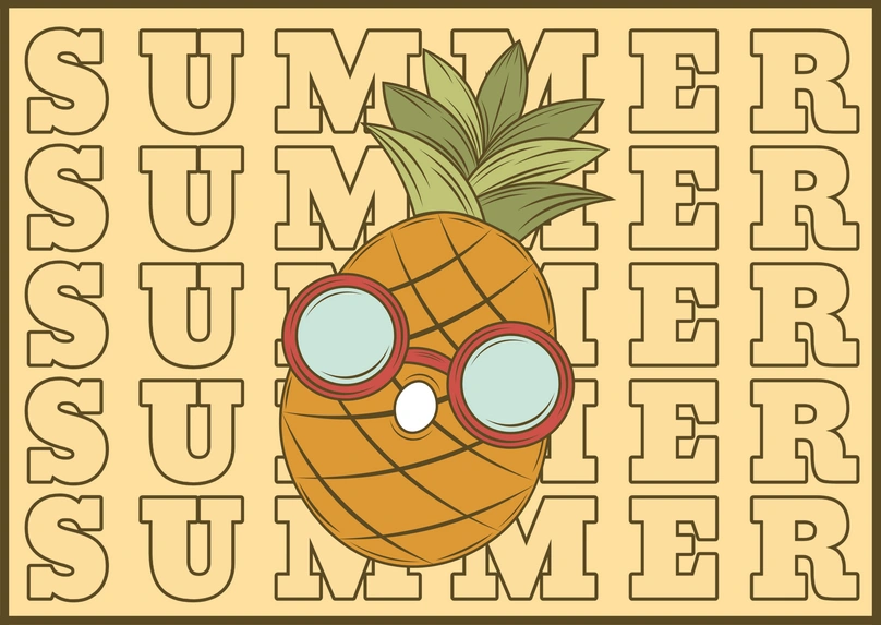 Pineapple with glasses