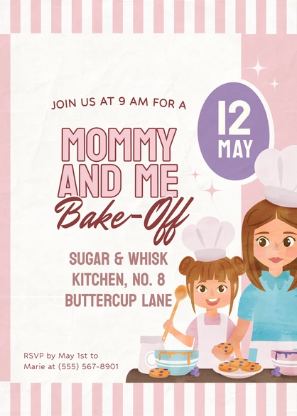 Baking event invitation