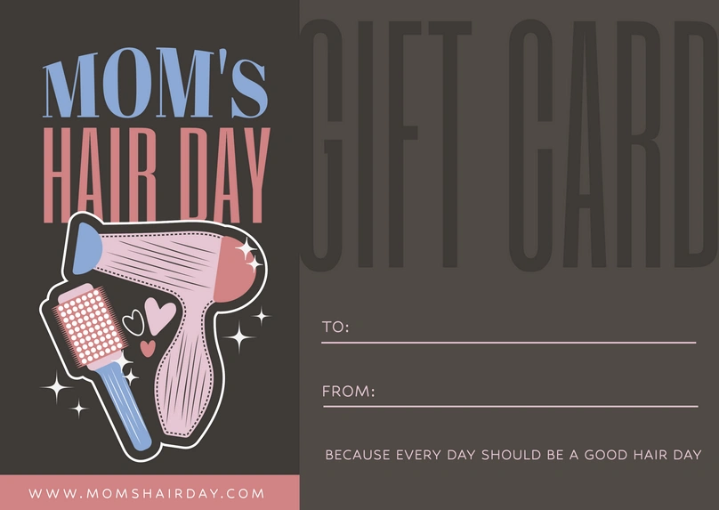 Gift card for hair care services