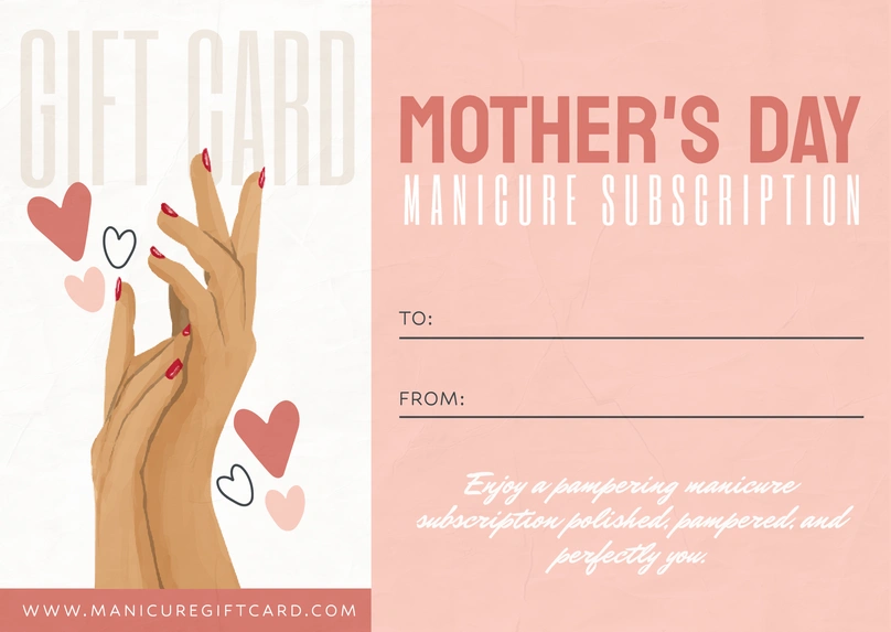 Gift card for Mother's Day