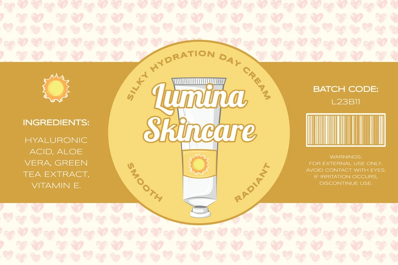 Skincare Product Label