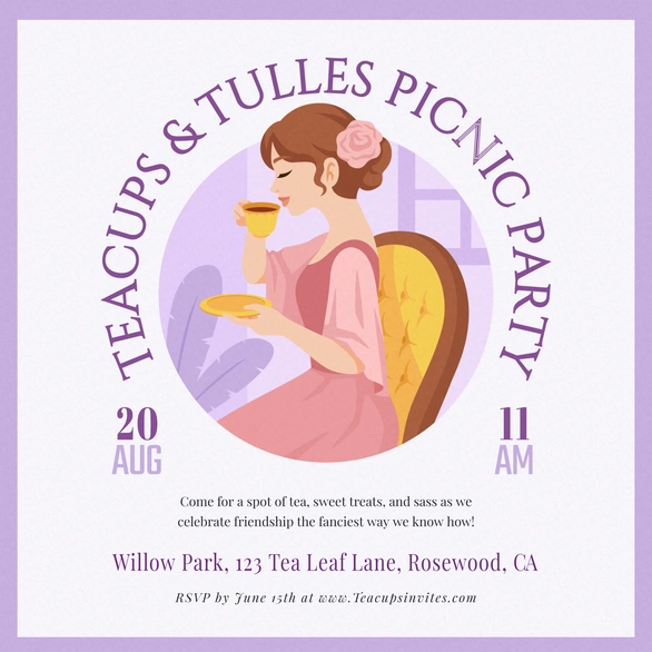 Invitation to a themed picnic party