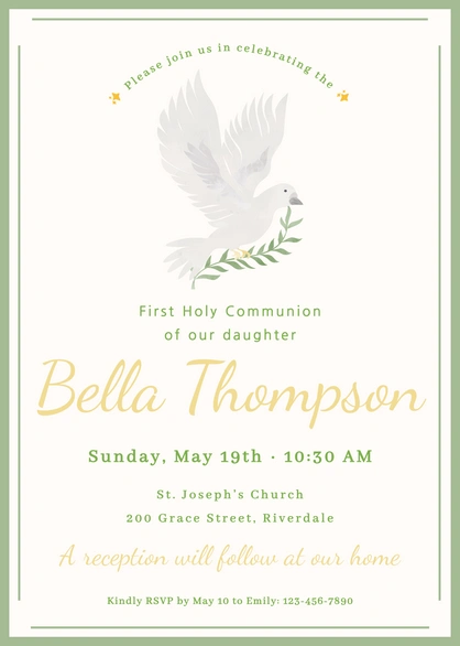 First Holy Communion Invitation