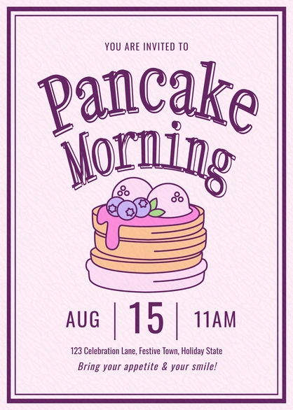Invitation for Pancake Morning event