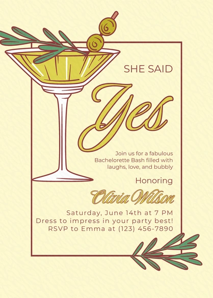Bachelorette Bash Invitation