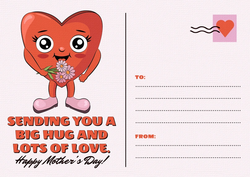 Mother's Day postcard illustration