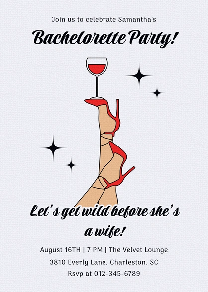 Bachelorette Party Invitation Design