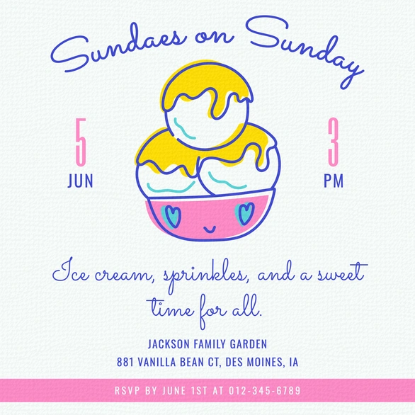 Ice Cream Party Invitation