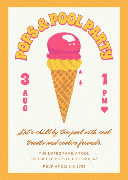 Pool Party Invitation
