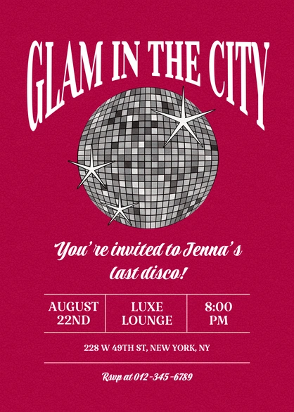 Disco Party Invitation