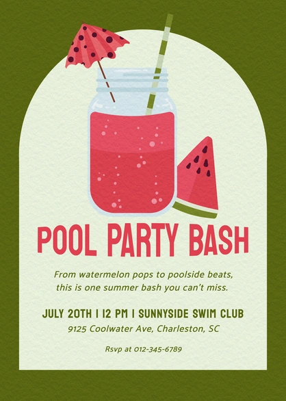 Pool Party Invitation