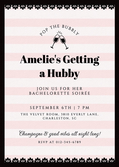 Bachelorette Soirée Invitation
