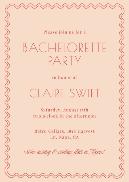 Bachelorette Party Invitation