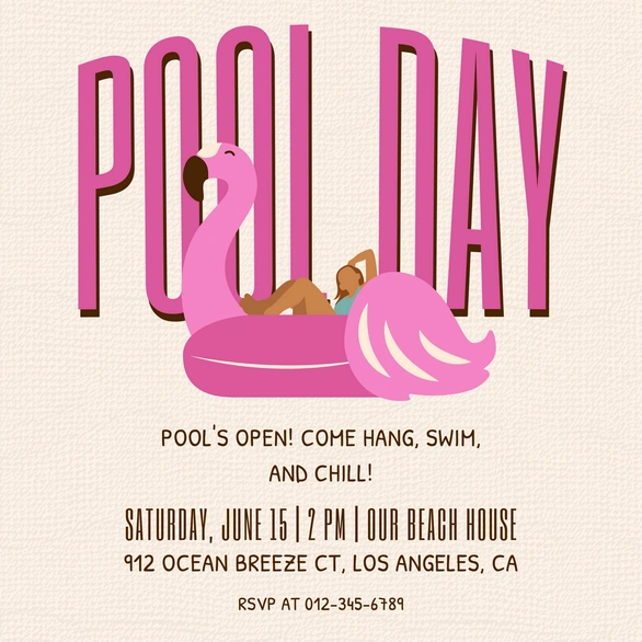 Pool Party Invitation
