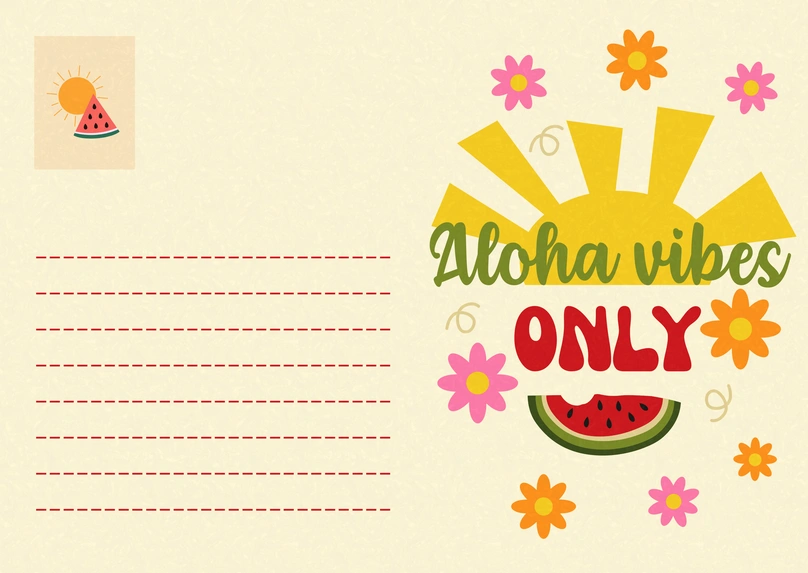 Tropical Theme with Aloha Message