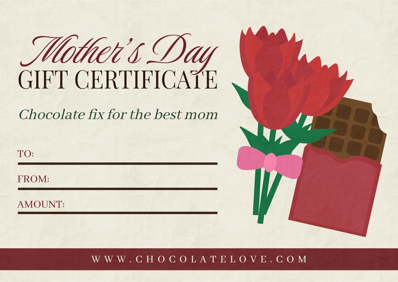 Gift Certificate for Mother's Day