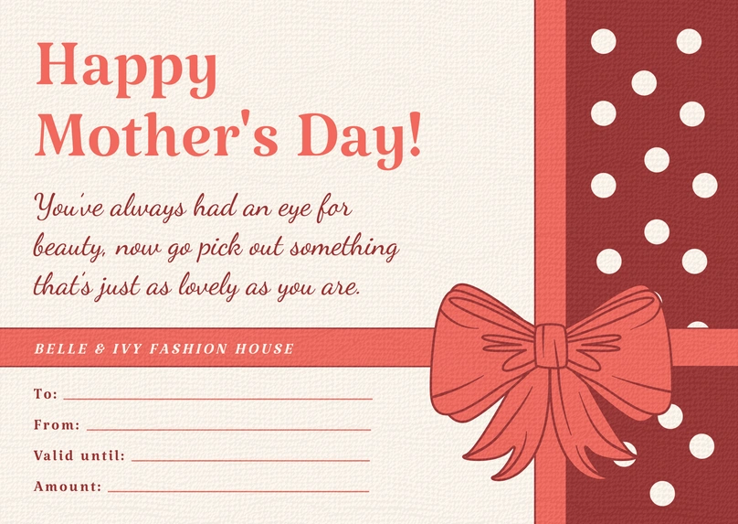Mother's Day Gift Card
