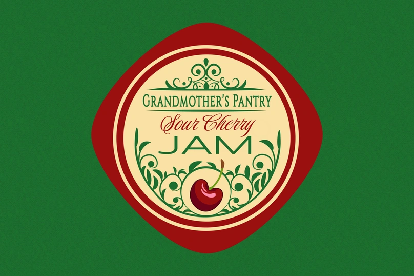 Label design for sour cherry jam
