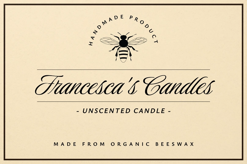 Candle packaging label