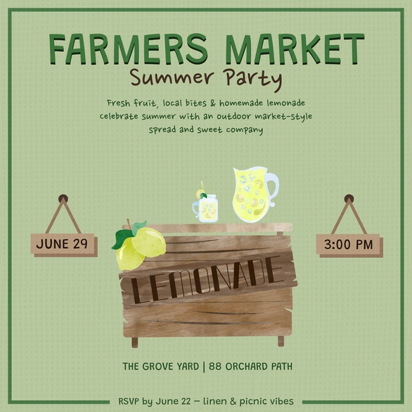 Farmers Market Event Invitation