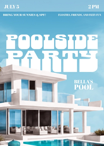 Poolside Party Invitation