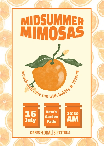 Mimosas brunch invitation