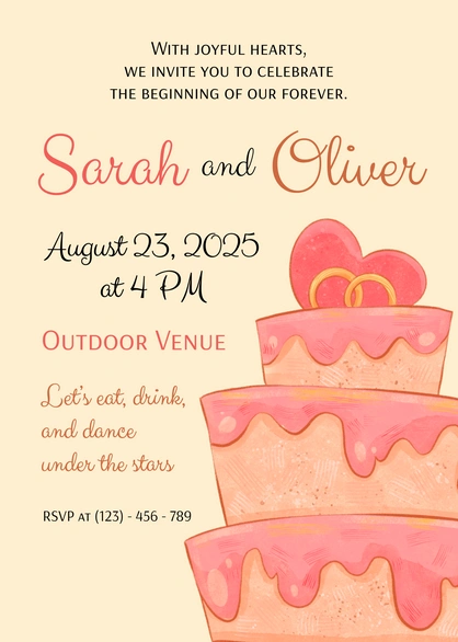 Wedding Invitation for Sarah and Oliver