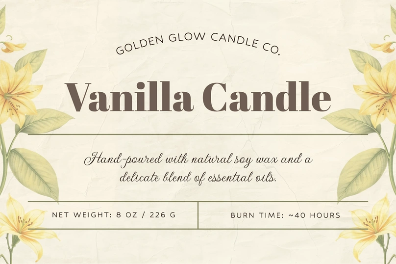 Candle Product Label