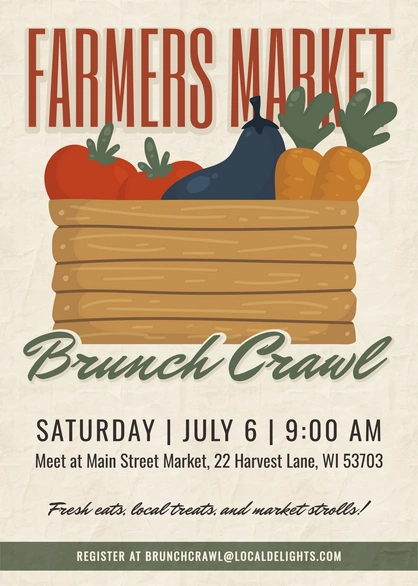 Event Invitation for Farmers Market Brunch Crawl