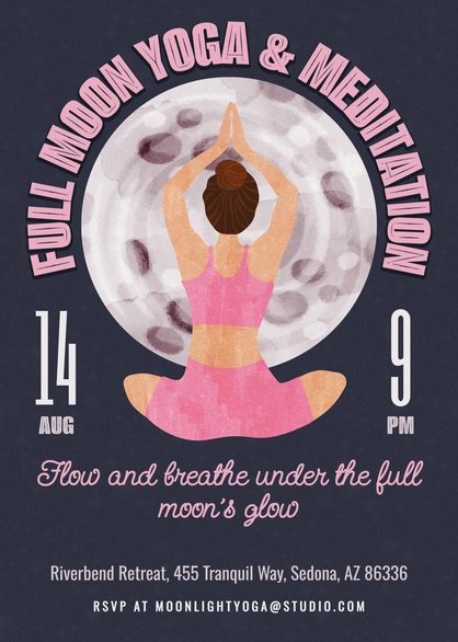 Yoga and meditation event under the full moon
