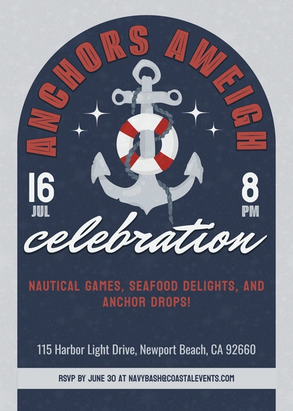 Nautical-themed celebration event invitation