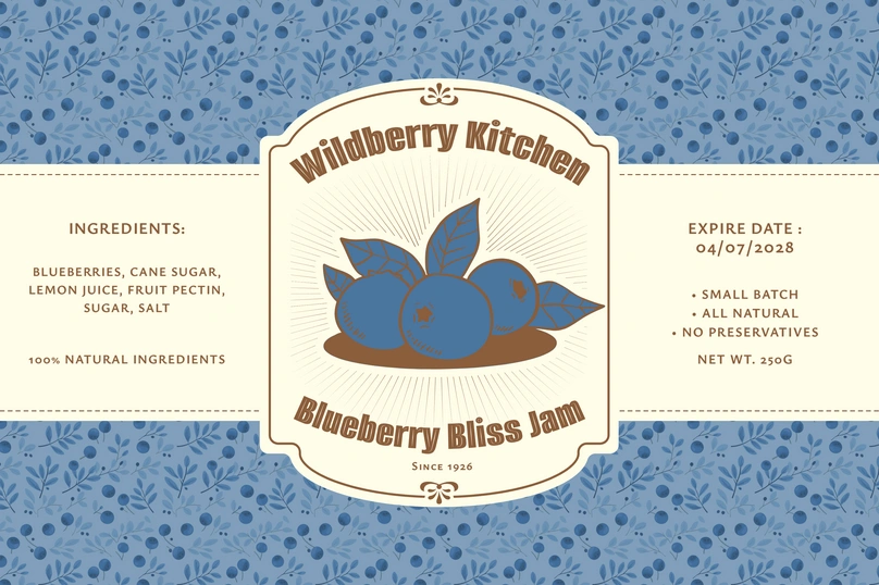Blueberry Jam Label