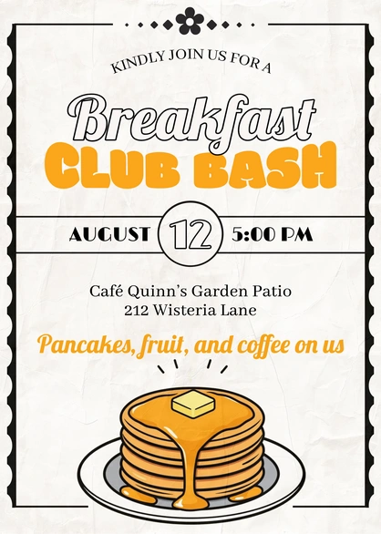 Invitation for a breakfast event