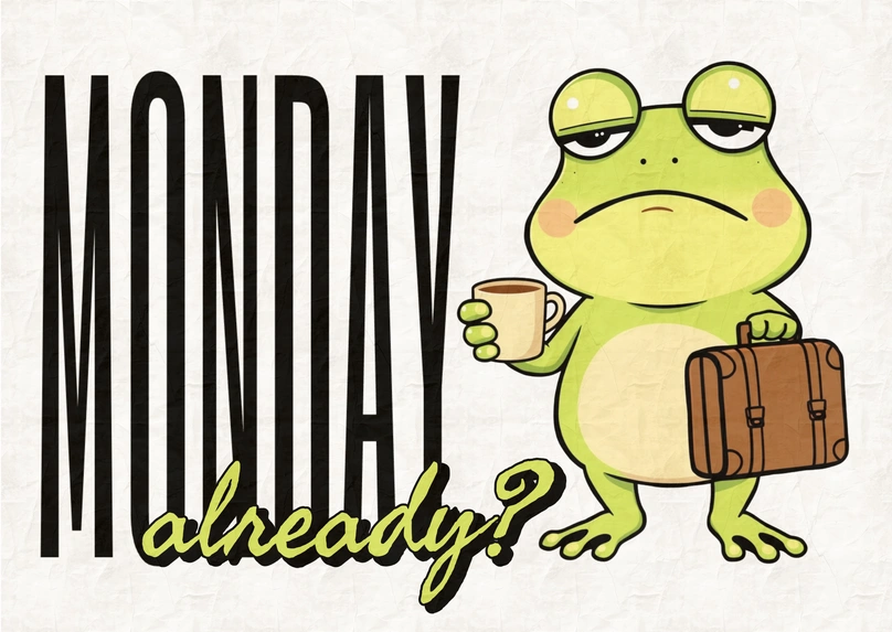 Frog with Coffee Cup
