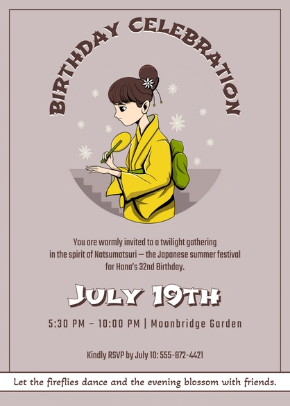 Birthday celebration in Japanese Natsumatsuri style