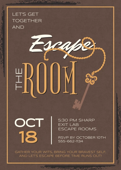 Escape Room Event Invitation